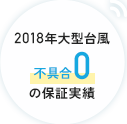 2018年大型台風不具合0の保証実績